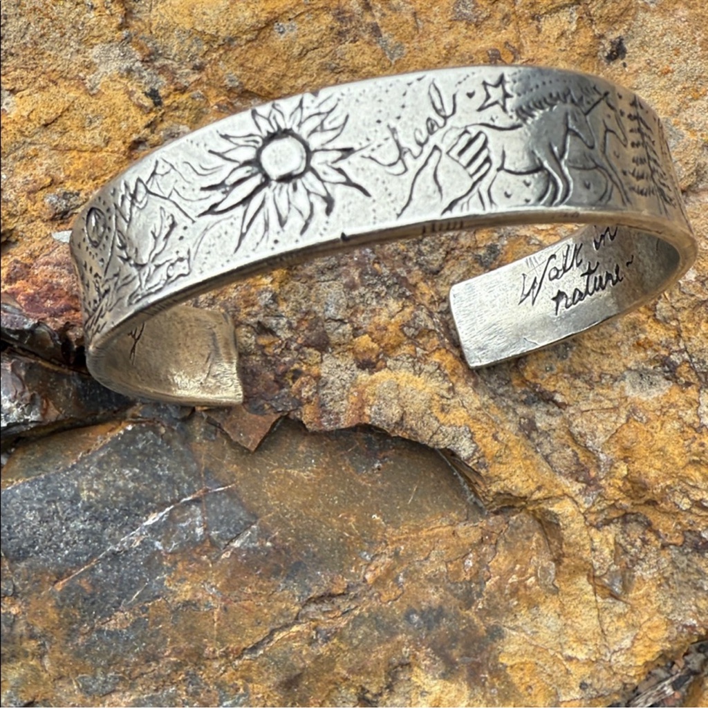 Sundance Silver Jes Maharry Bracelet With Engraved Design 599$